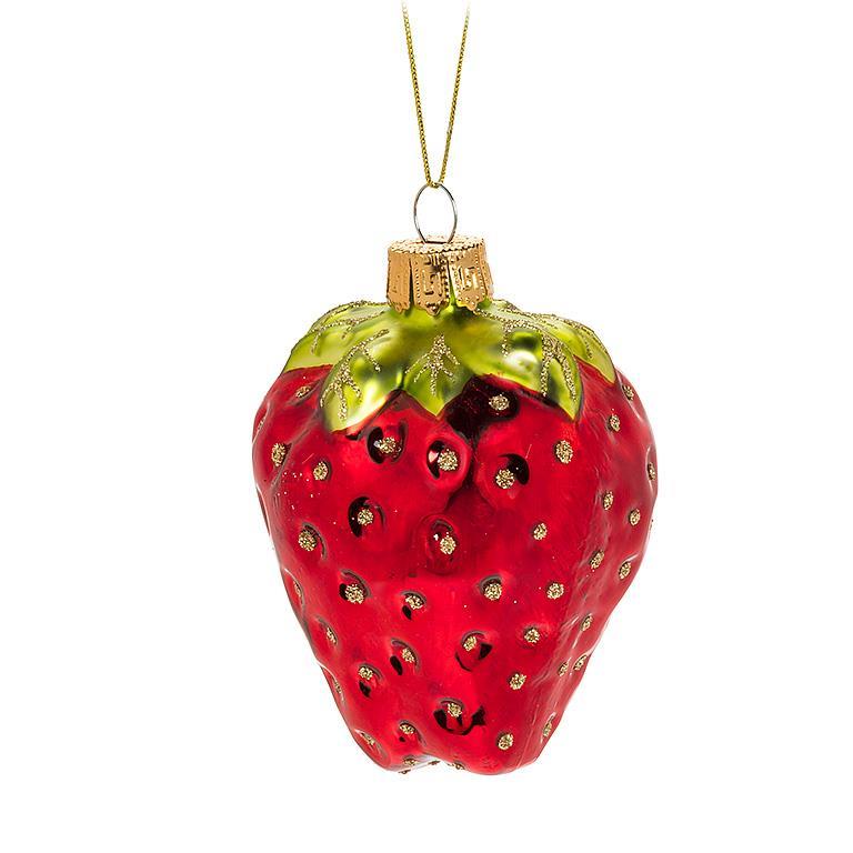 Strawberry Glass Blown Ornament