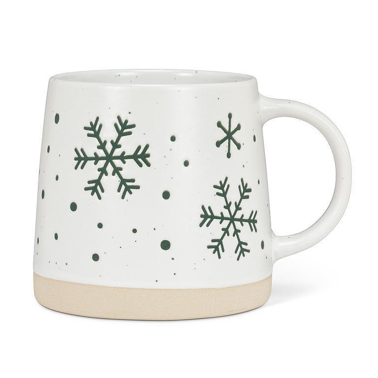 Wide Winter Mug with Snowflakes