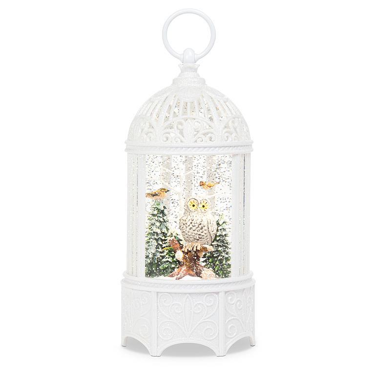 Owl Birdcage Glitter LED