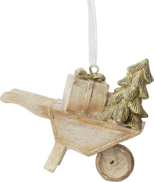 Wheel Barrow with Tree Ornament