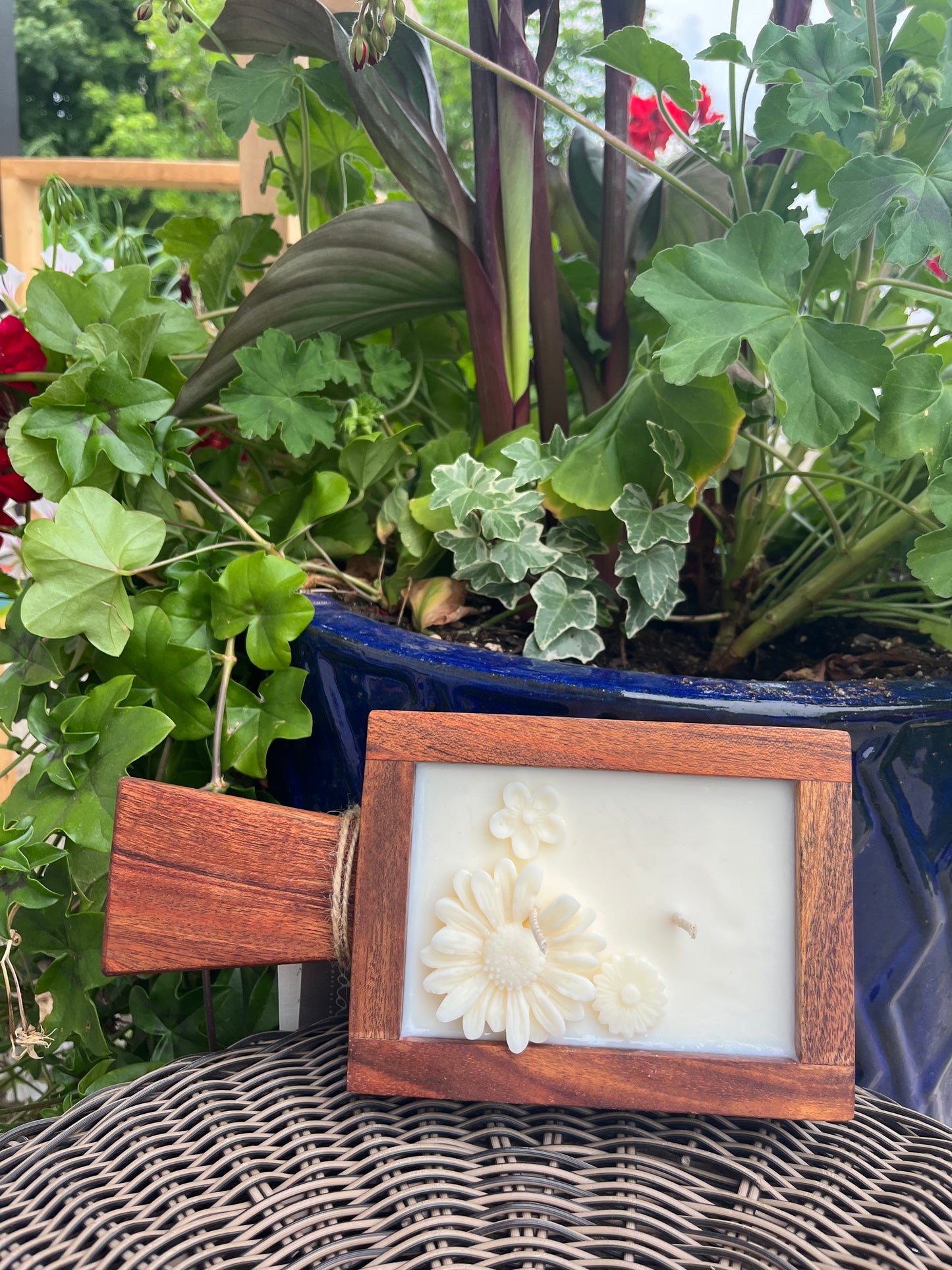 Soy Candle in Wooden Trove Tray