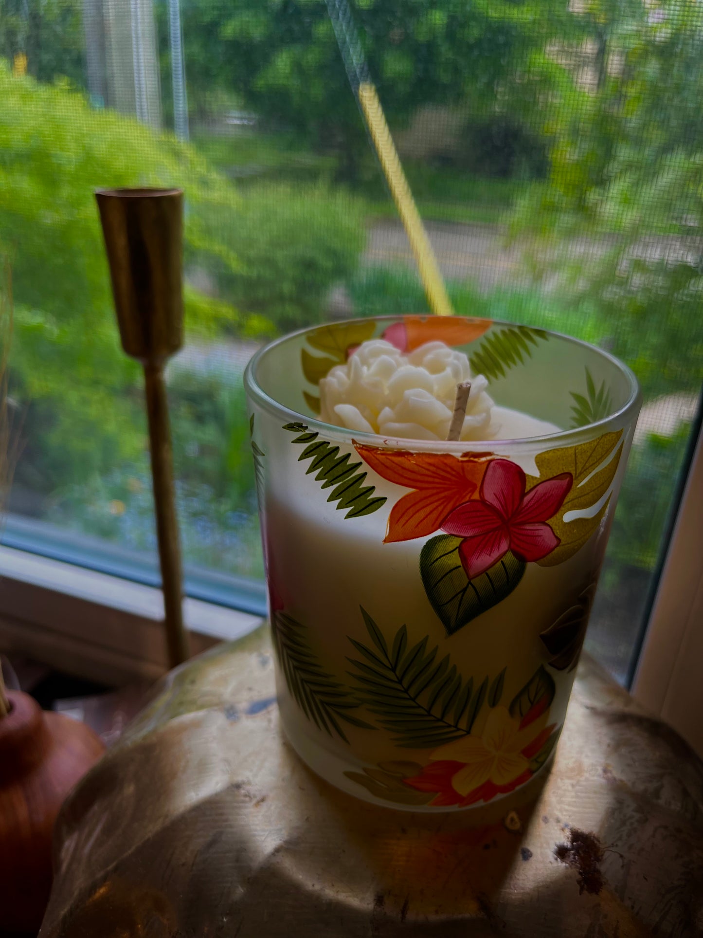 Summer Soy Wax Floral Candle