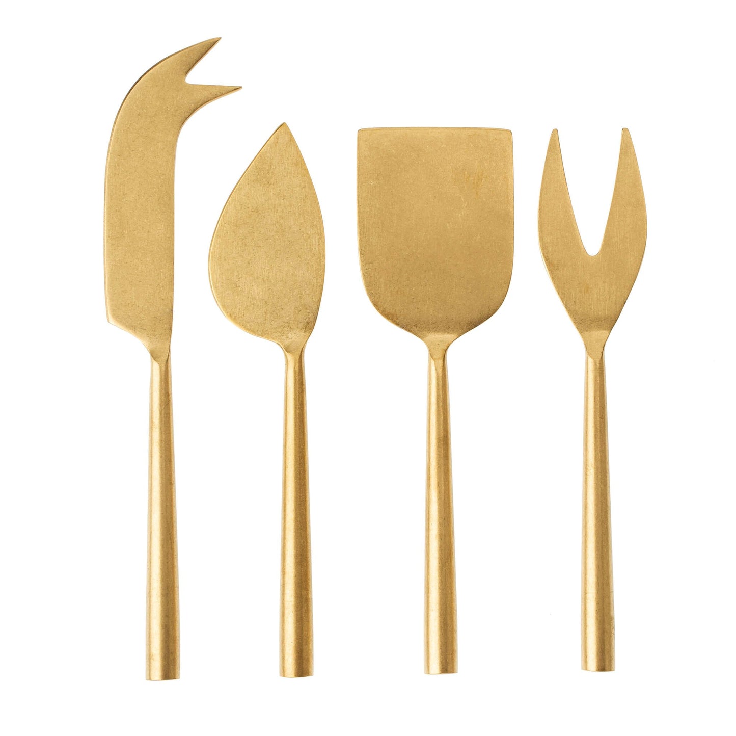 Tumbled Gold Four Piece Cheese Knife Set