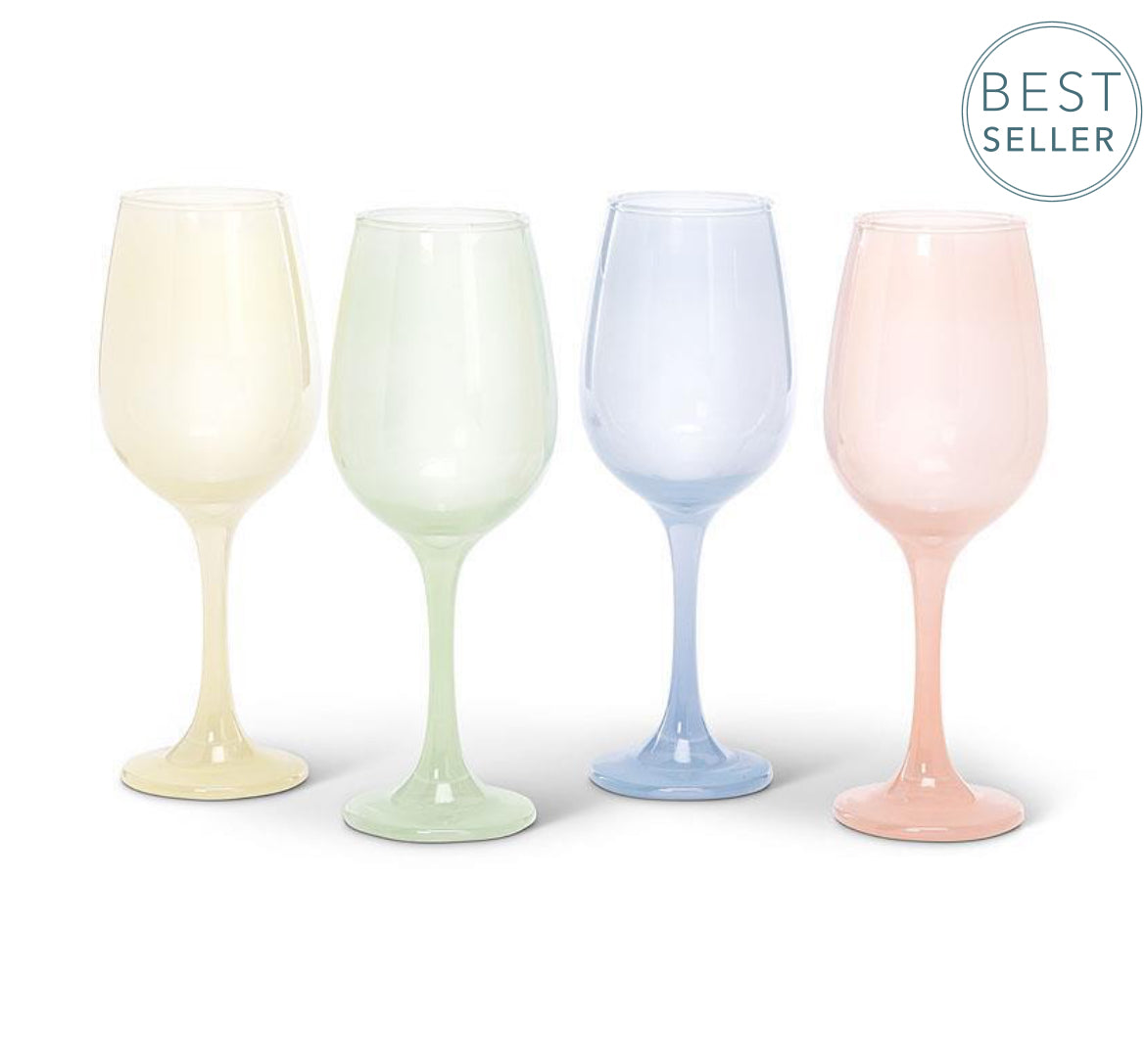 Sheer Pastel Wine & Flute Glasses