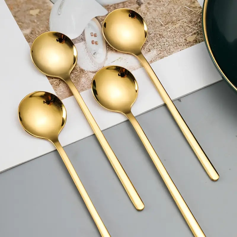 Small Round Coffee Spoons Rose Gold