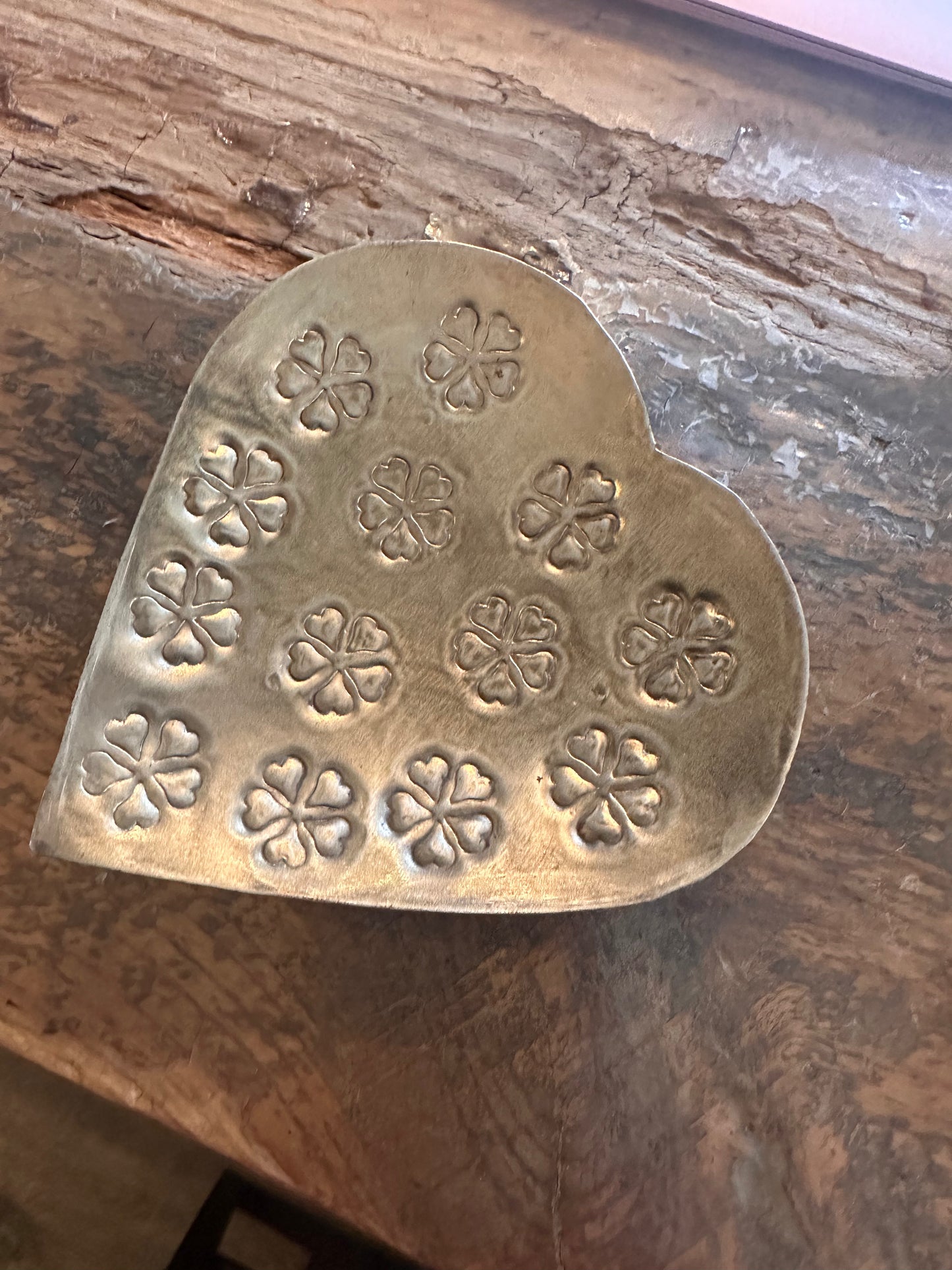 Iron and Brass Heart Dish