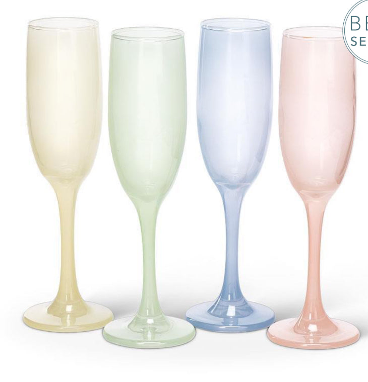 Sheer Pastel Wine & Flute Glasses