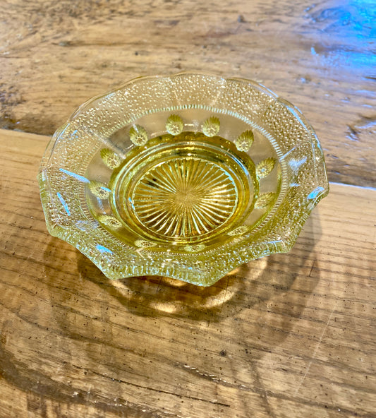 Vintage Yellow Depression Glass Dish