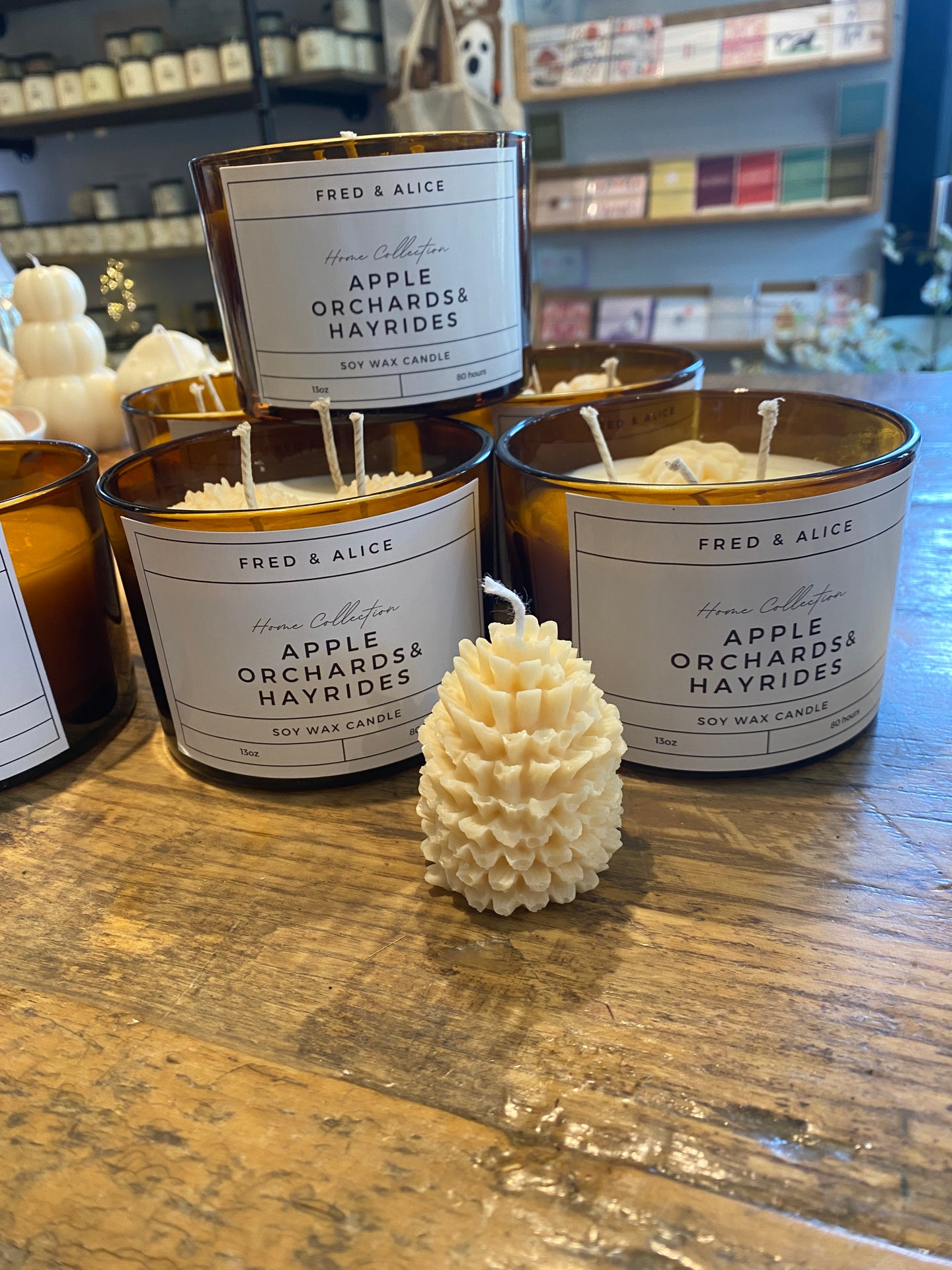 Amber Glass Soy Candles - Fred & Alice