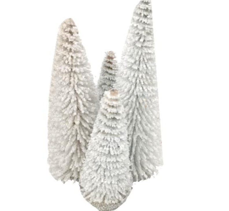 White Bottle Brush Tree Set