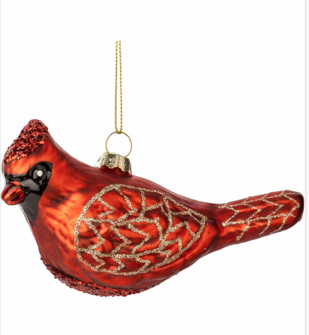 Blown Glass Cardinal Ornament