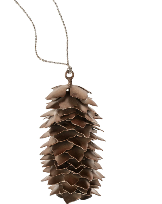 Silver Pinecone Ornament , Large