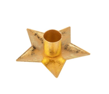 Load image into Gallery viewer, Gold or silver Foiled Metal Star Taper Table Piece
