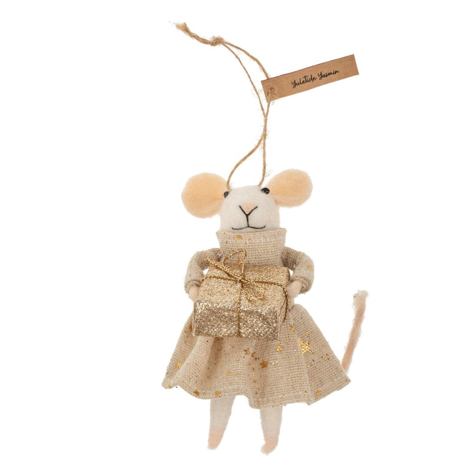 Yuletide Yasmin Felted Mouse Ornament