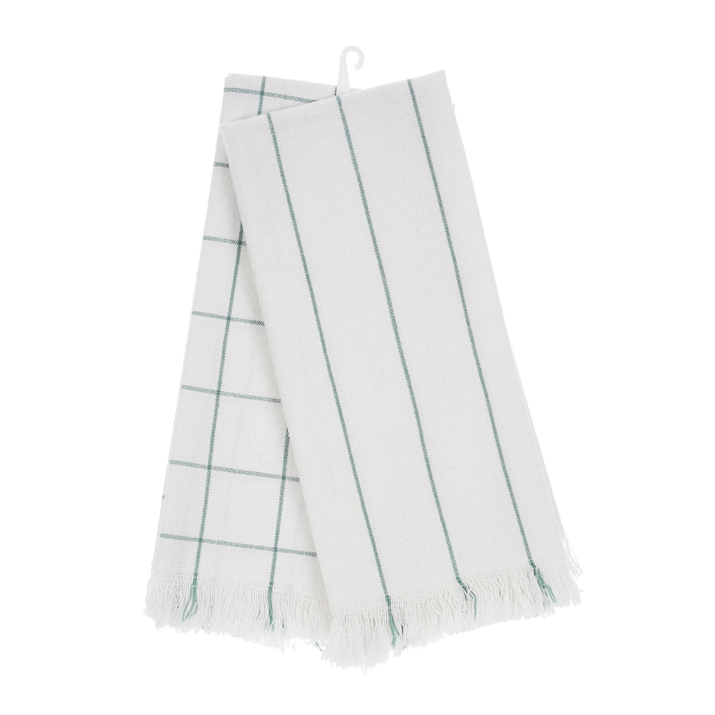 Avignon Tea Towel Set Two Taupe & Jade