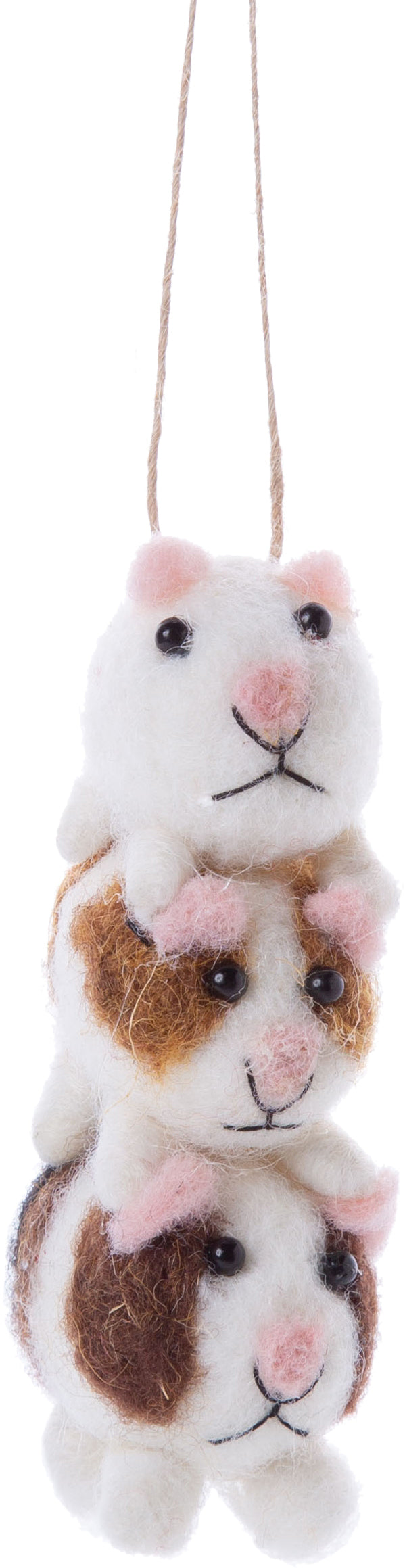 Felted wool ornament, Guinea Pig Stack