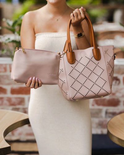 Baby Bermuda Tote pink blush vegan Louenhide