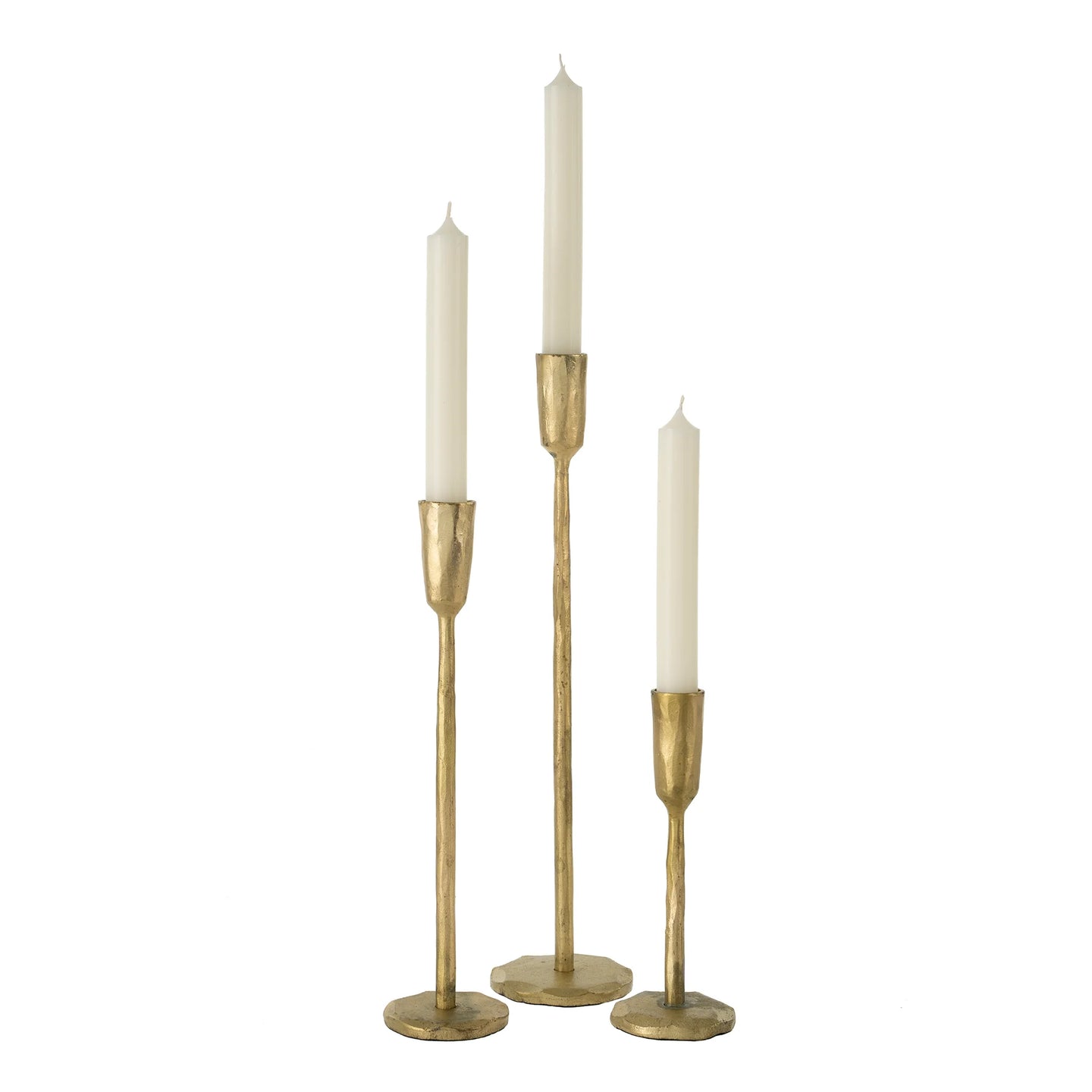 Luna Gold Forged Candlesticks