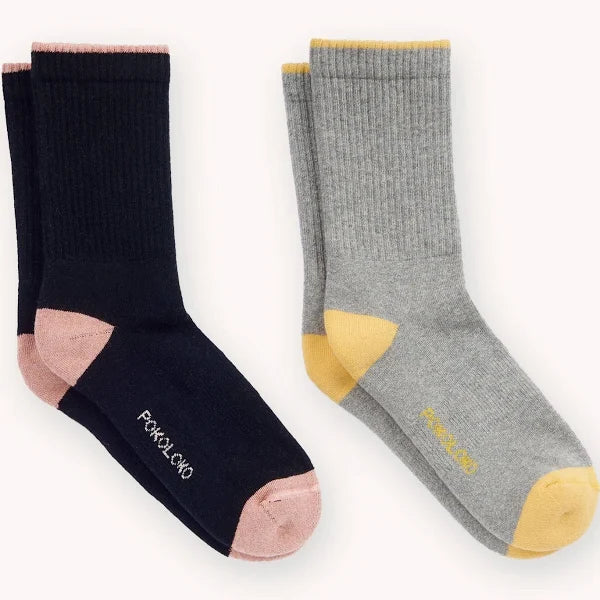 Two Tone Socks Set of Two Pokoloko