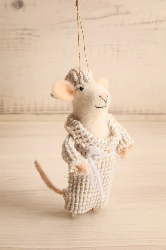 Spa Day Stella Felted Mouse Ornament