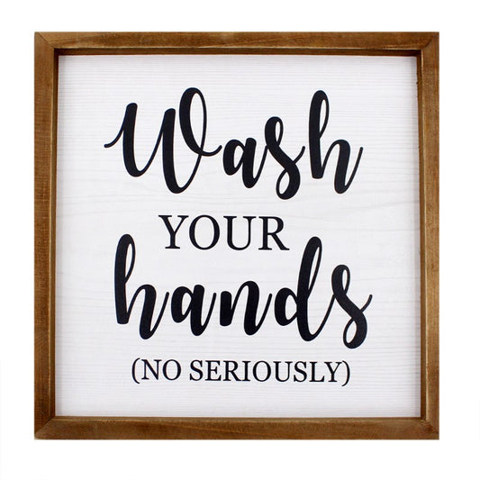 Wash your hands wooden sign