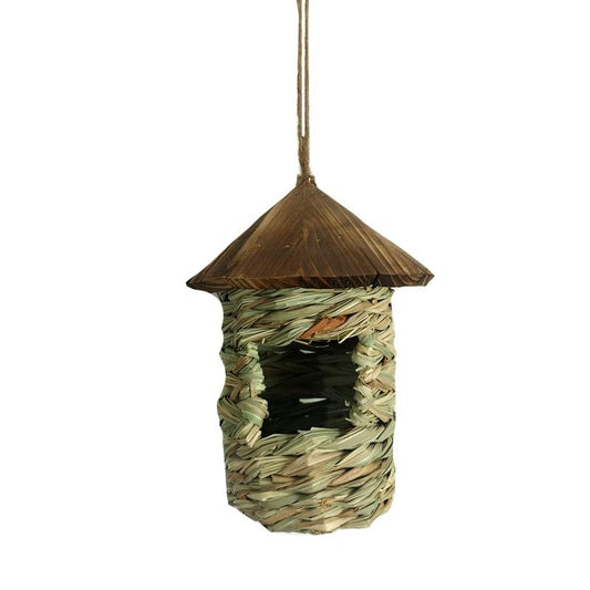 Wood & Grass Birdhouse