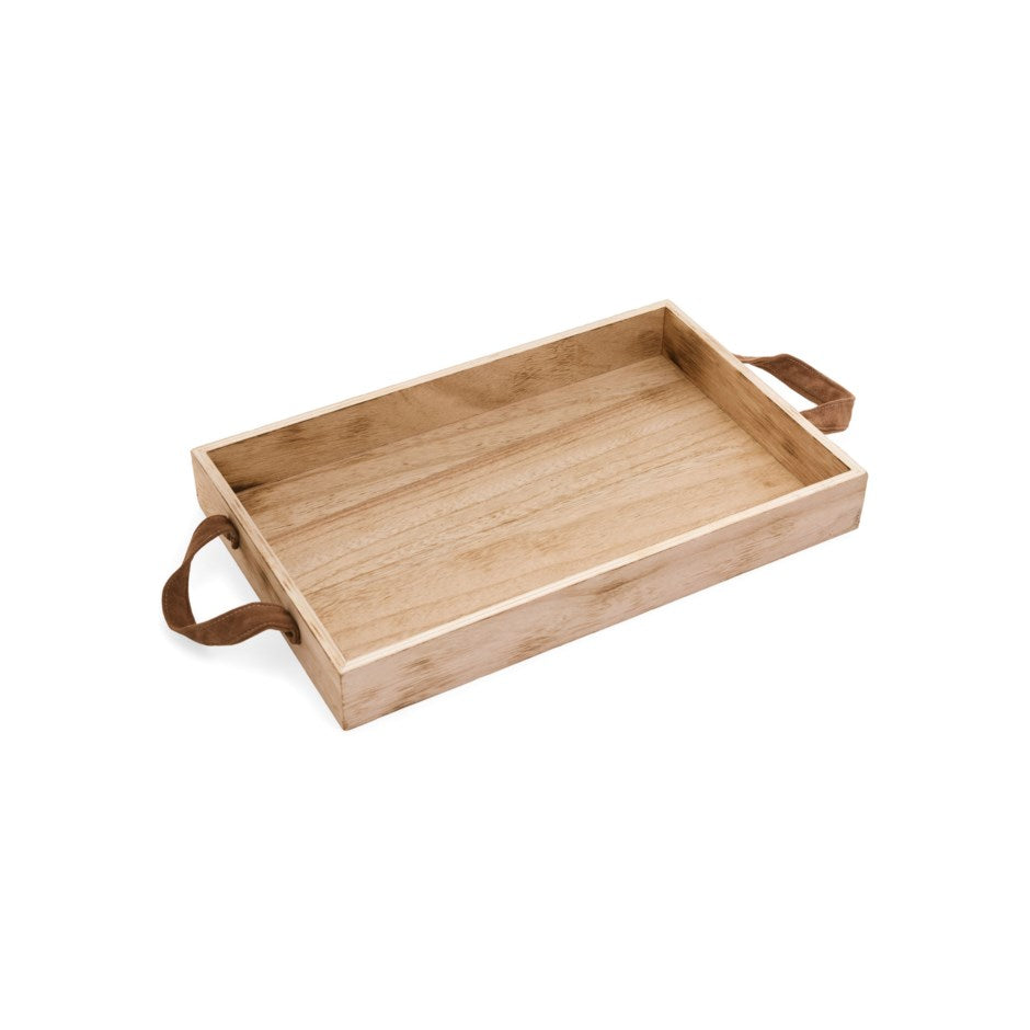 Rectangular wooden tray