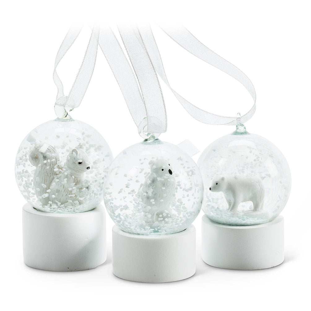 White Animal Snowglobe Ornament