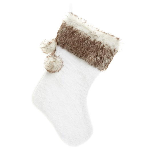 White and Brown Fur Stocking