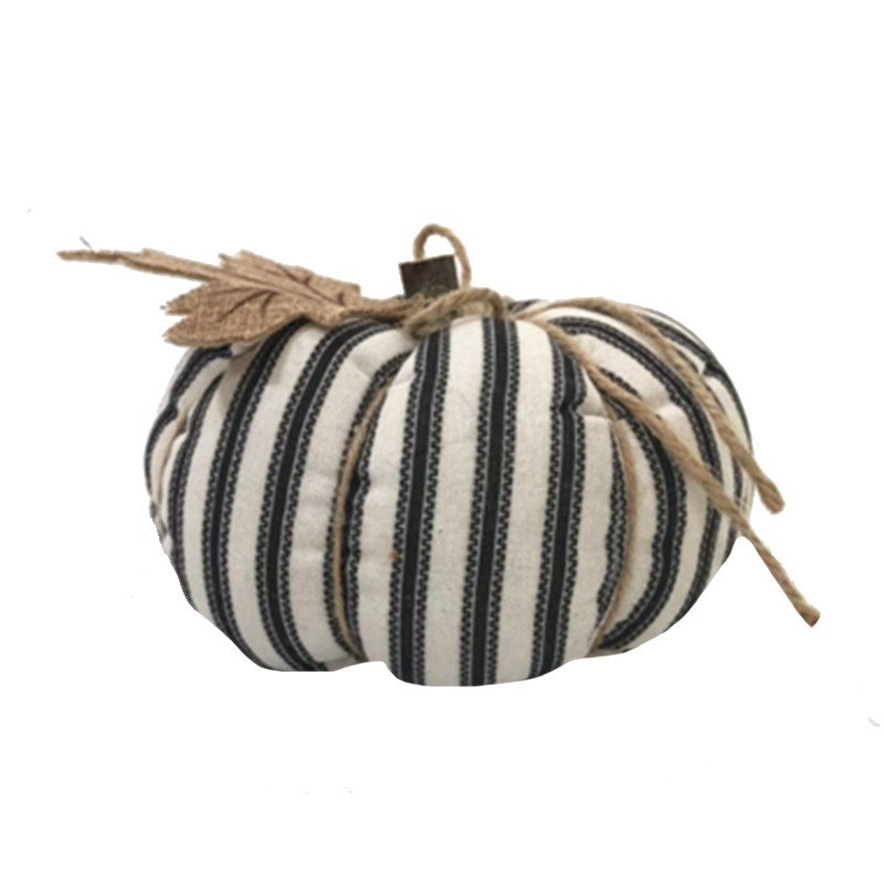 Black & White Striped Fabric Pumpkin