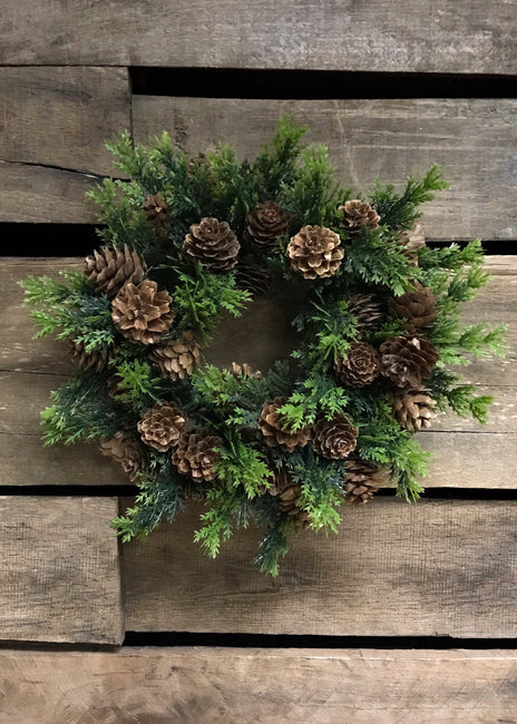 Evergreen and Pinecone Candle Ring