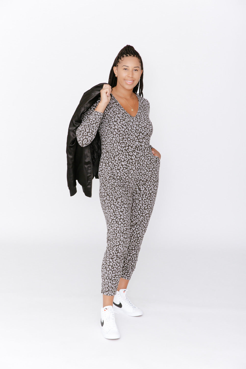 Friday Romper Grey Leopard - Smash and Tess