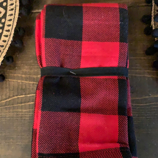 Set of four fabric Buffalo plaid napkins