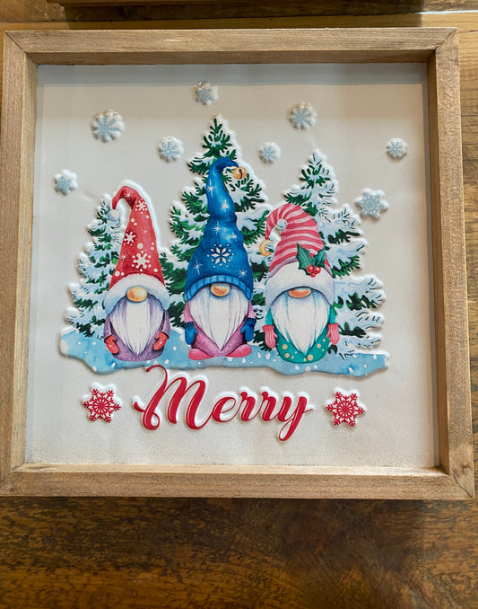 Wooden Framed Gnome Signs