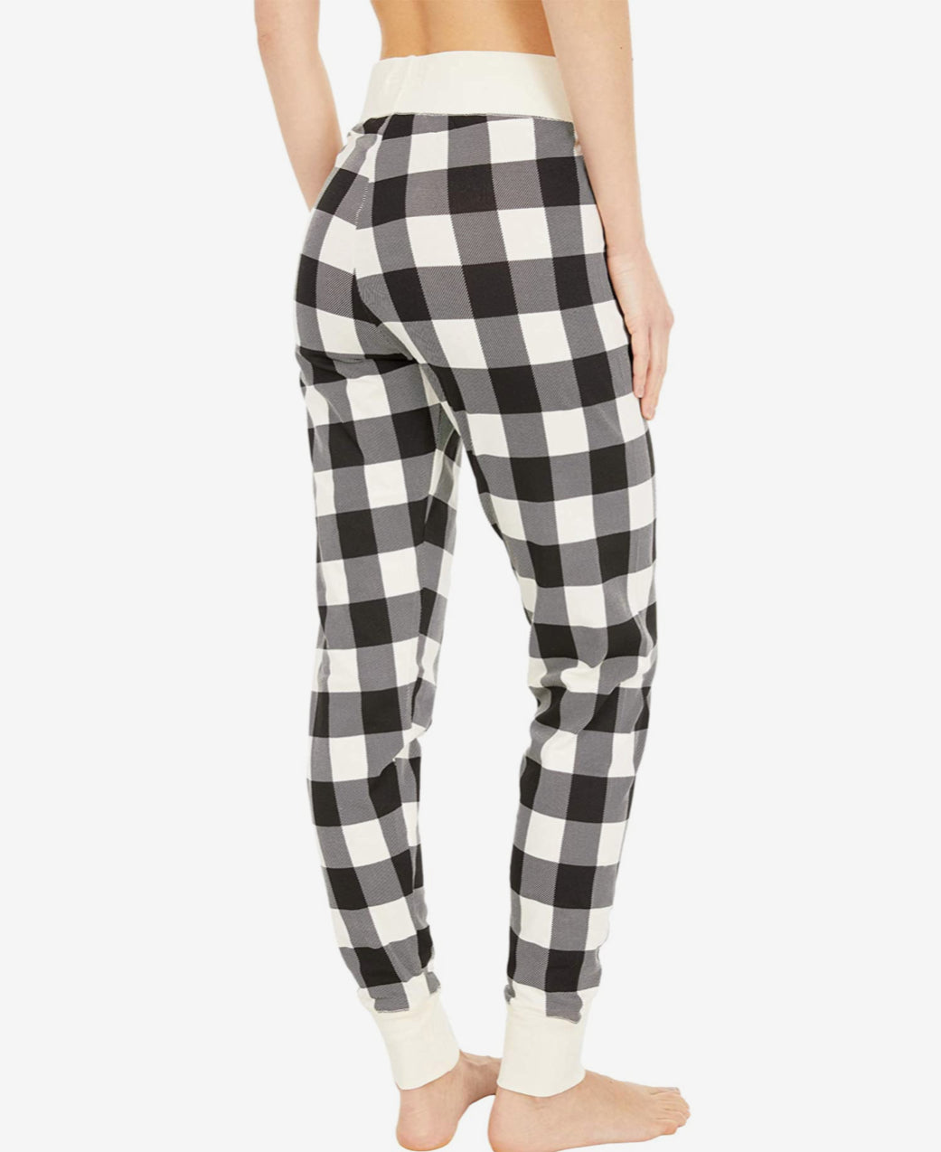 Hatley cream & black buffalo plaid women’s sleep pants