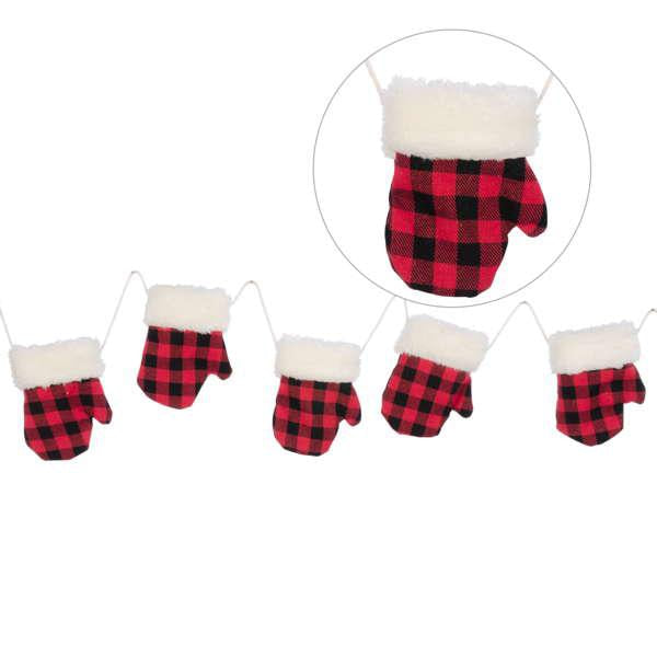 Buffalo plaid mitten garland