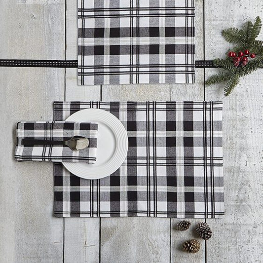 Woven Napkin Set of 4 Black White Grey