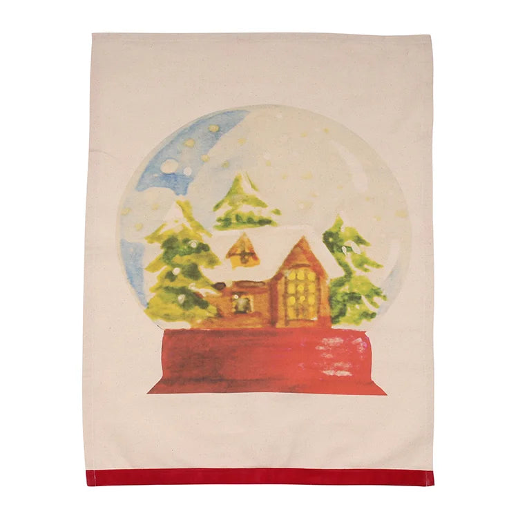 Vintage Christmas Towels Velvet Trim